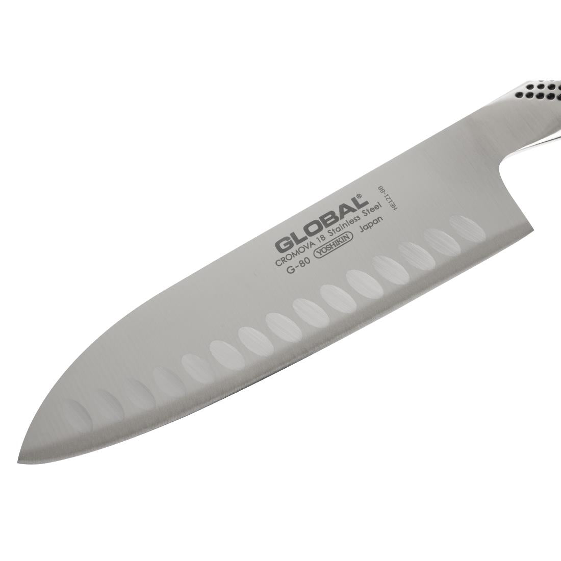 Global G48 Santoku Fluted Knife Stainless Steel 17.8cm
