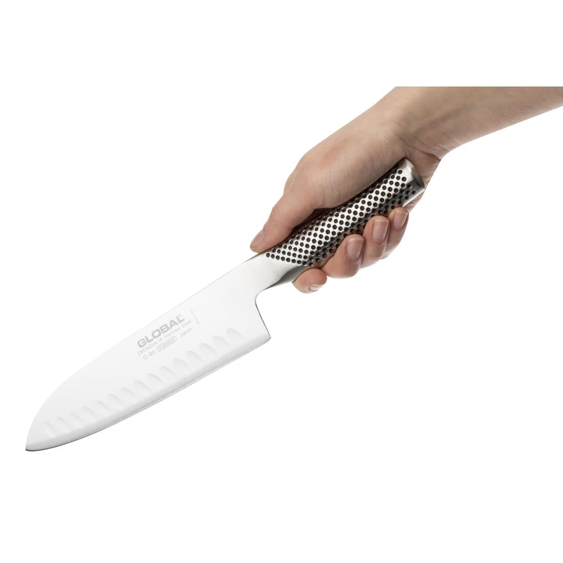 Global G48 Santoku Fluted Knife Stainless Steel 17.8cm