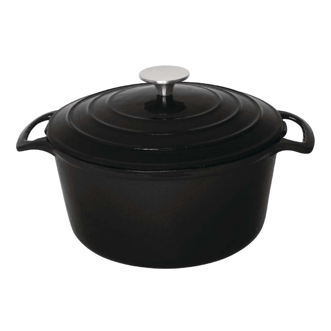 Vogue Round Casserole Dish Black 4Ltr