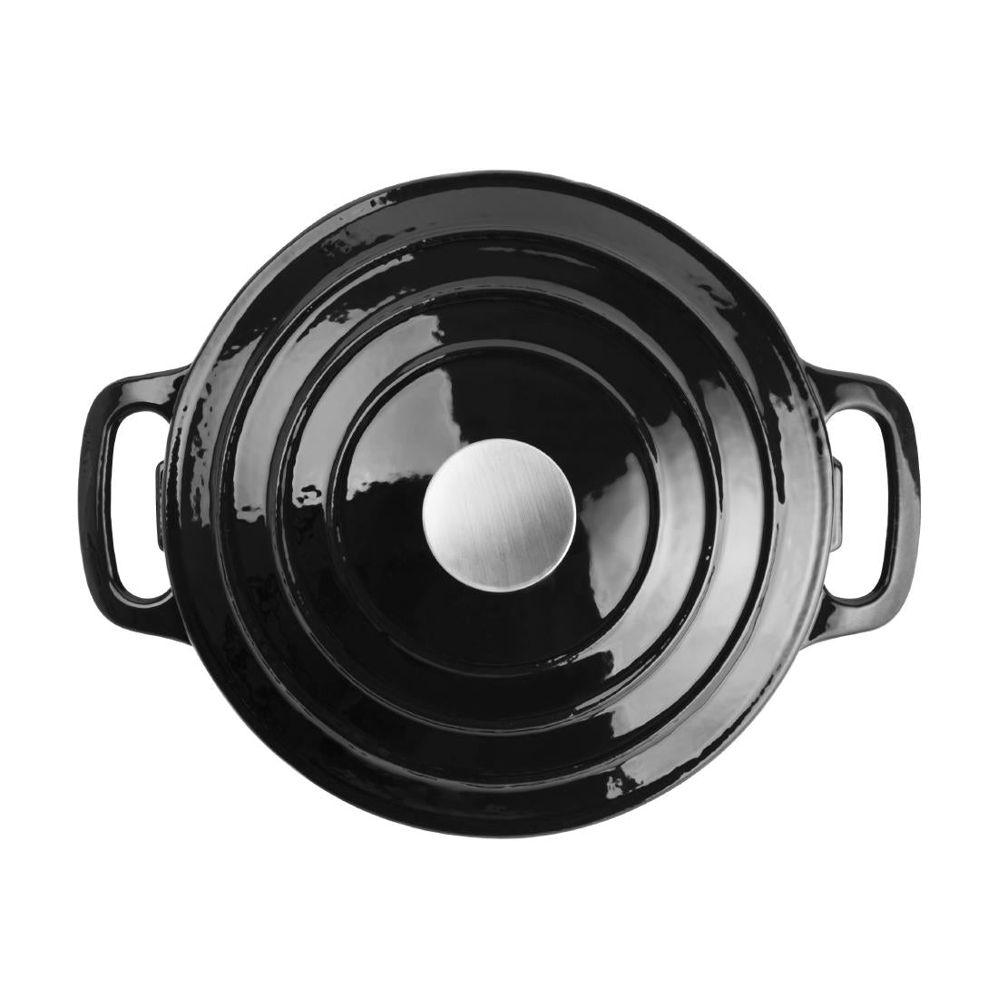 Vogue Round Casserole Dish Black 3.2Ltr