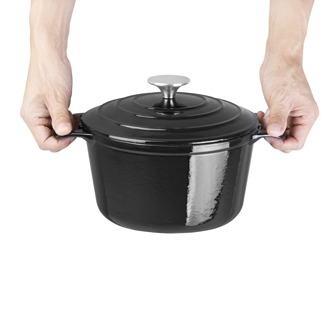 Vogue Round Casserole Dish Black 3.2Ltr