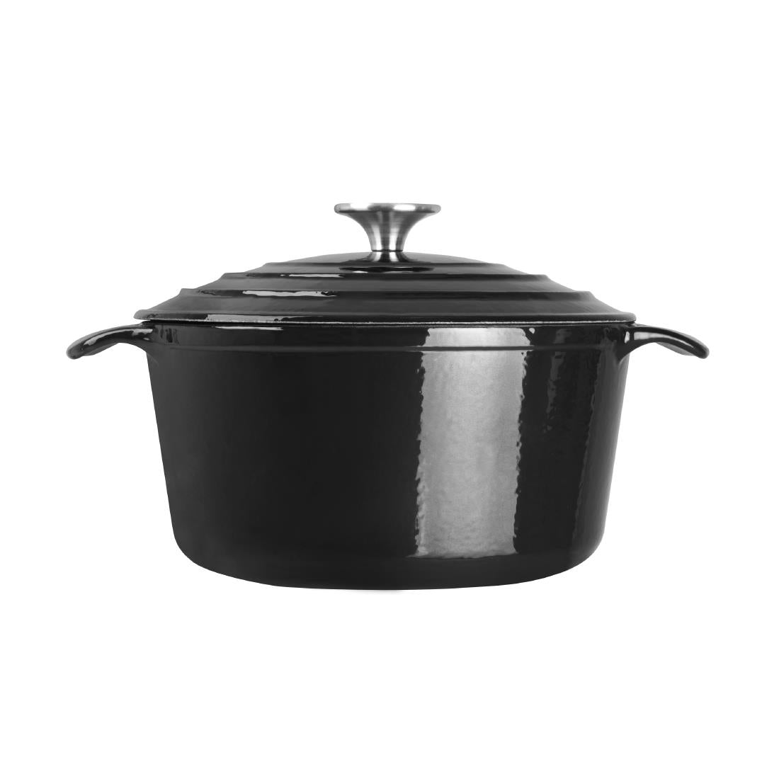 Vogue Round Casserole Dish Black 4Ltr