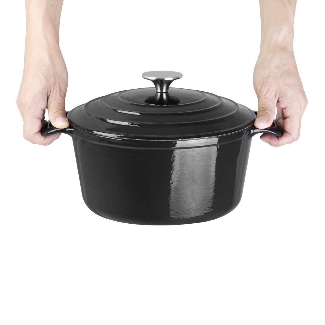 Vogue Round Casserole Dish Black 4Ltr