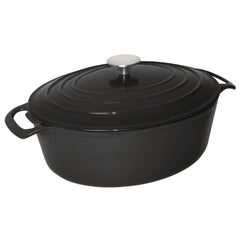 Vogue Oval Casserole Dish Black 6Ltr