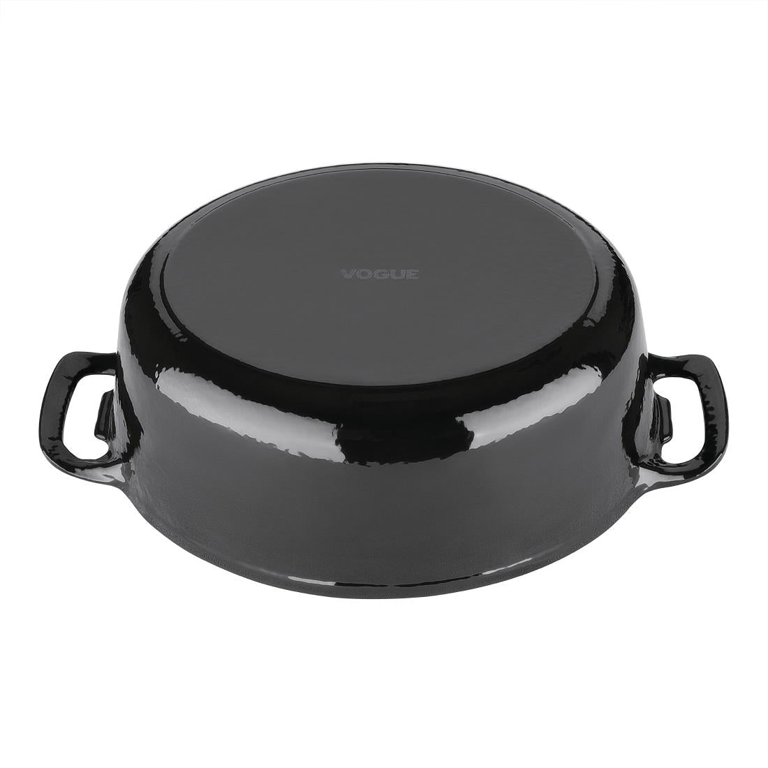 Vogue Oval Casserole Dish Black 5Ltr