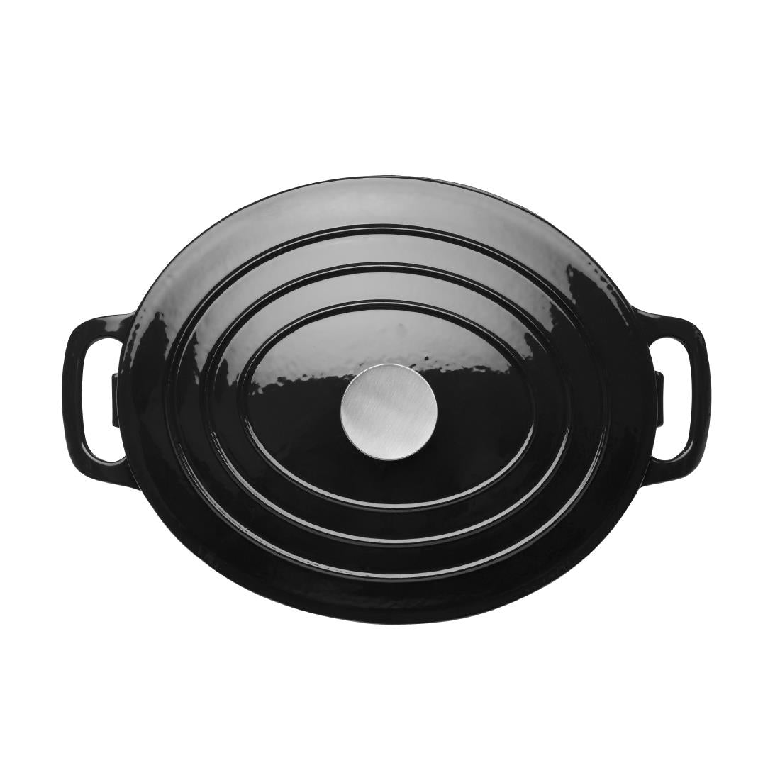Vogue Oval Casserole Dish Black 5Ltr
