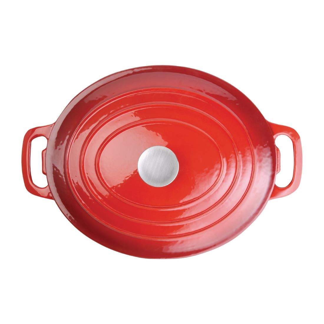 Vogue Oval Casserole Dish Red 6Ltr