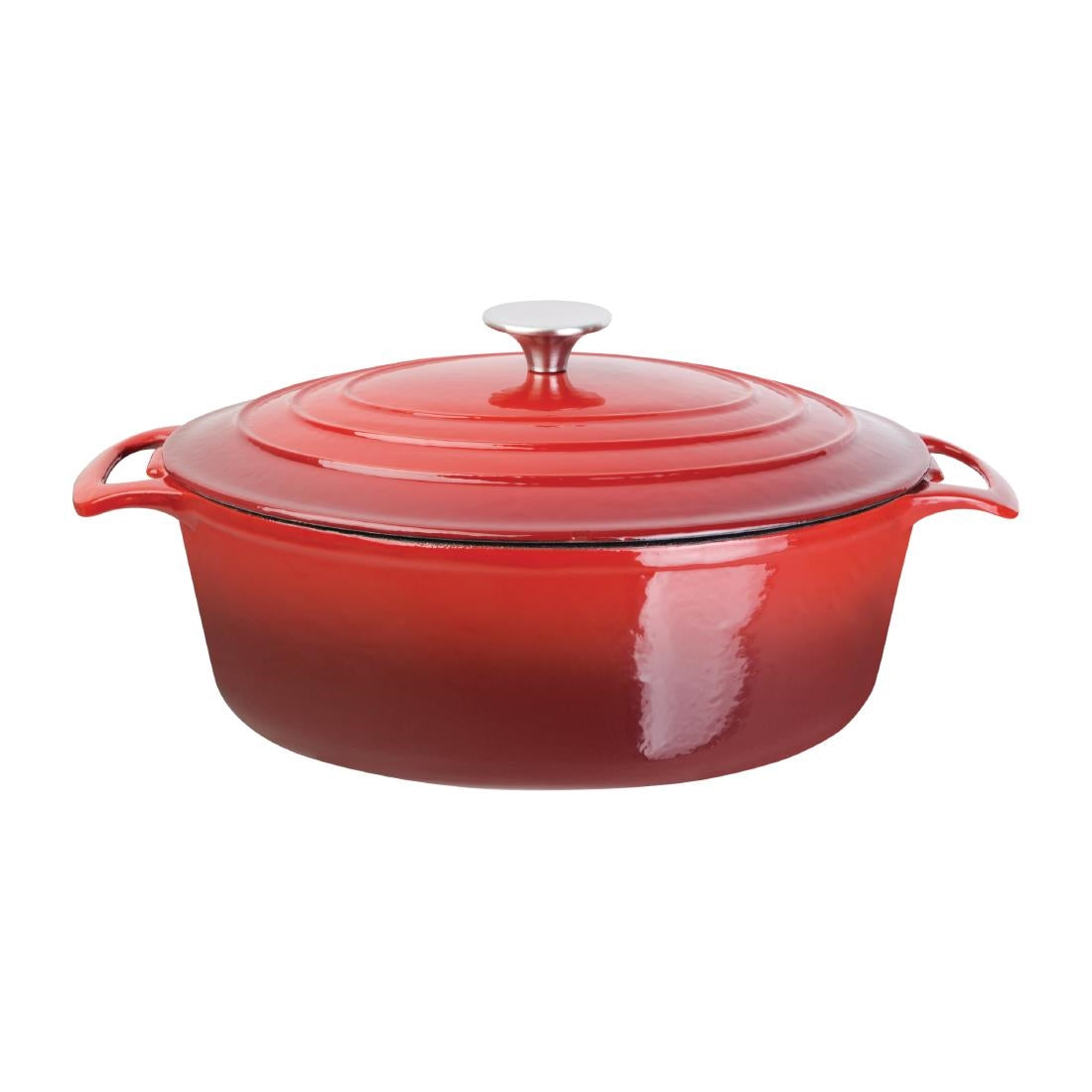 Vogue Oval Casserole Dish Red 6Ltr
