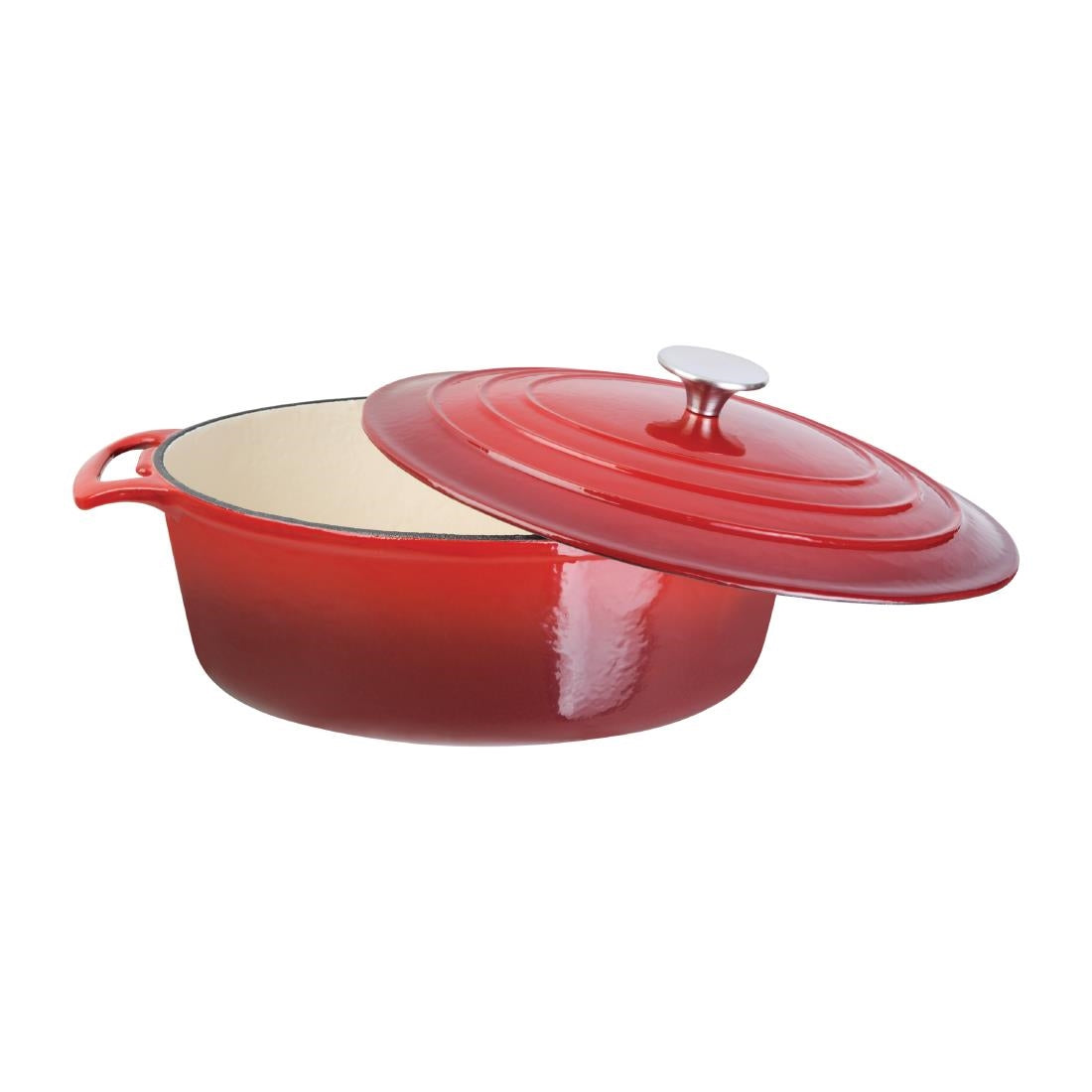 Vogue Oval Casserole Dish Red 6Ltr