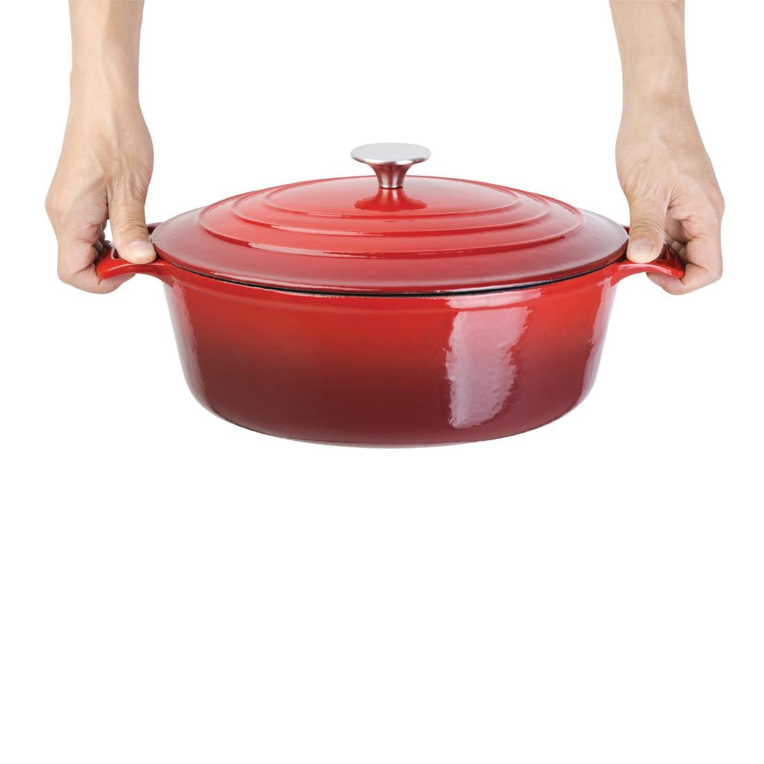 Vogue Oval Casserole Dish Red 6Ltr