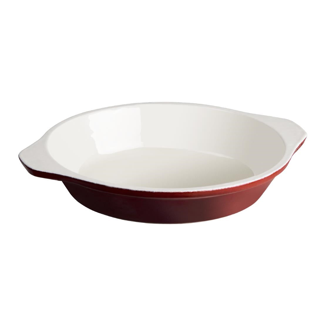 Vogue Round Cast Iron Gratin Dish Red 400ml