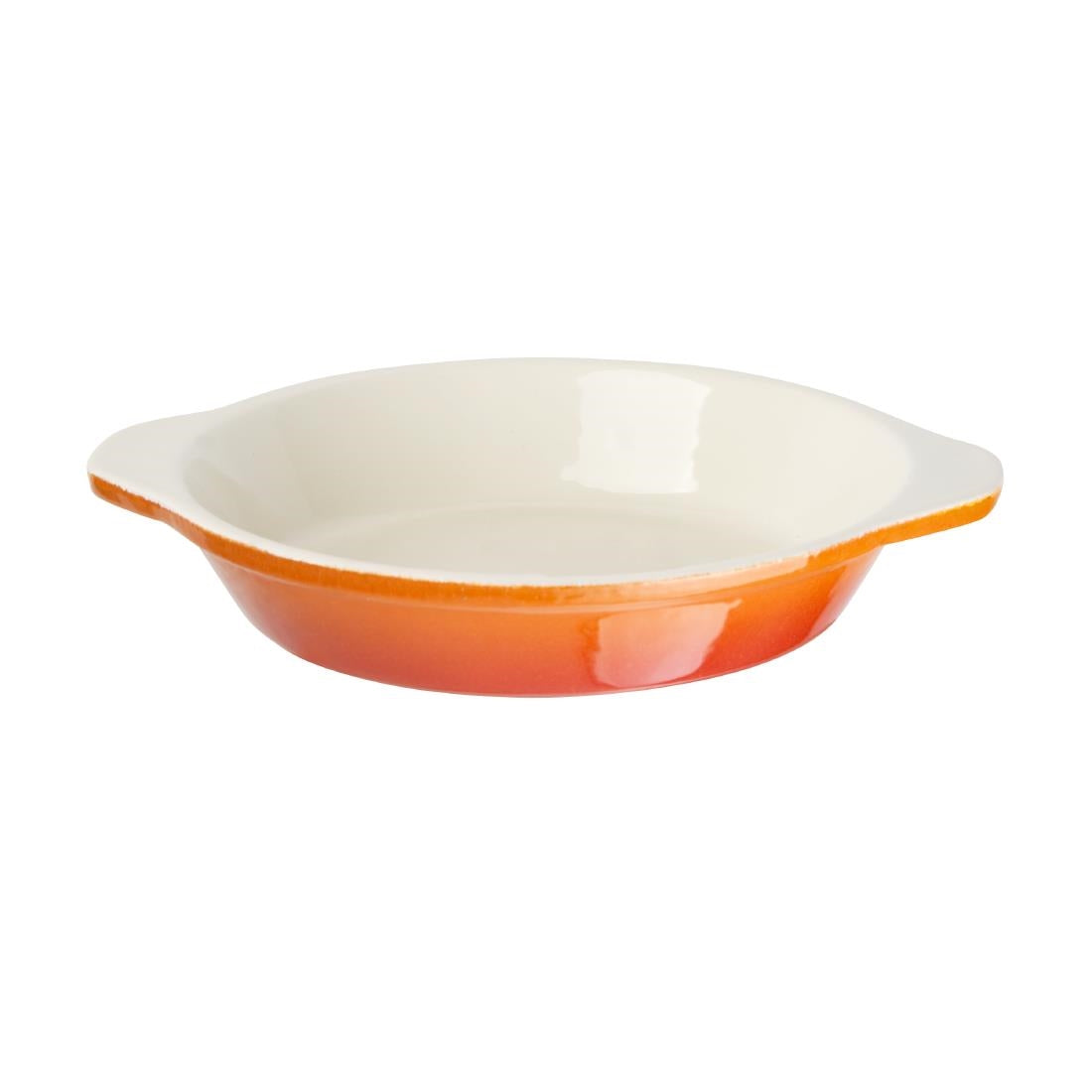 Vogue Round Cast Iron Gratin Dish Orange 400ml