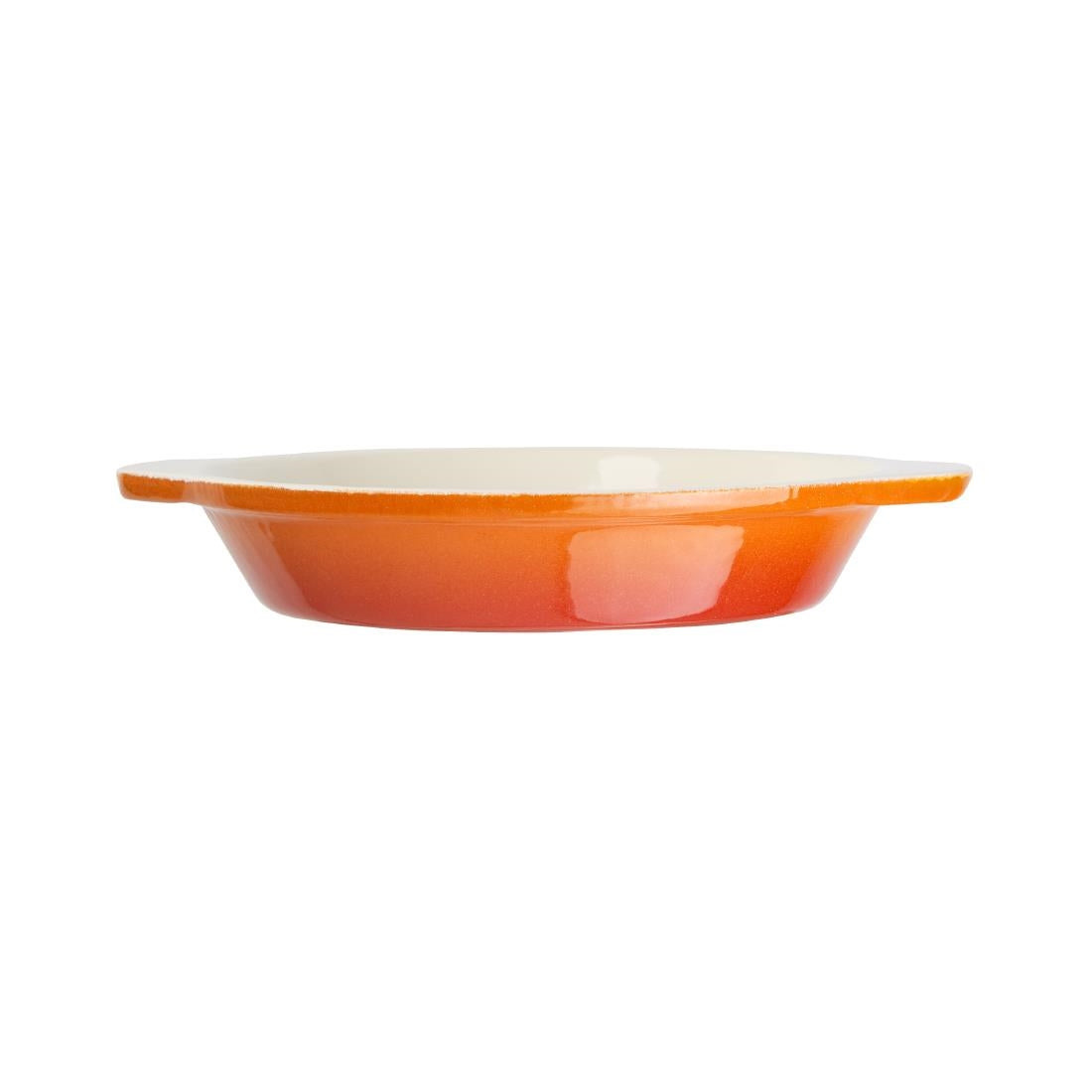 Vogue Round Cast Iron Gratin Dish Orange 400ml