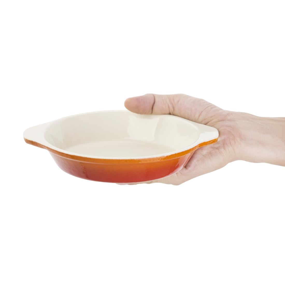 Vogue Round Cast Iron Gratin Dish Orange 400ml