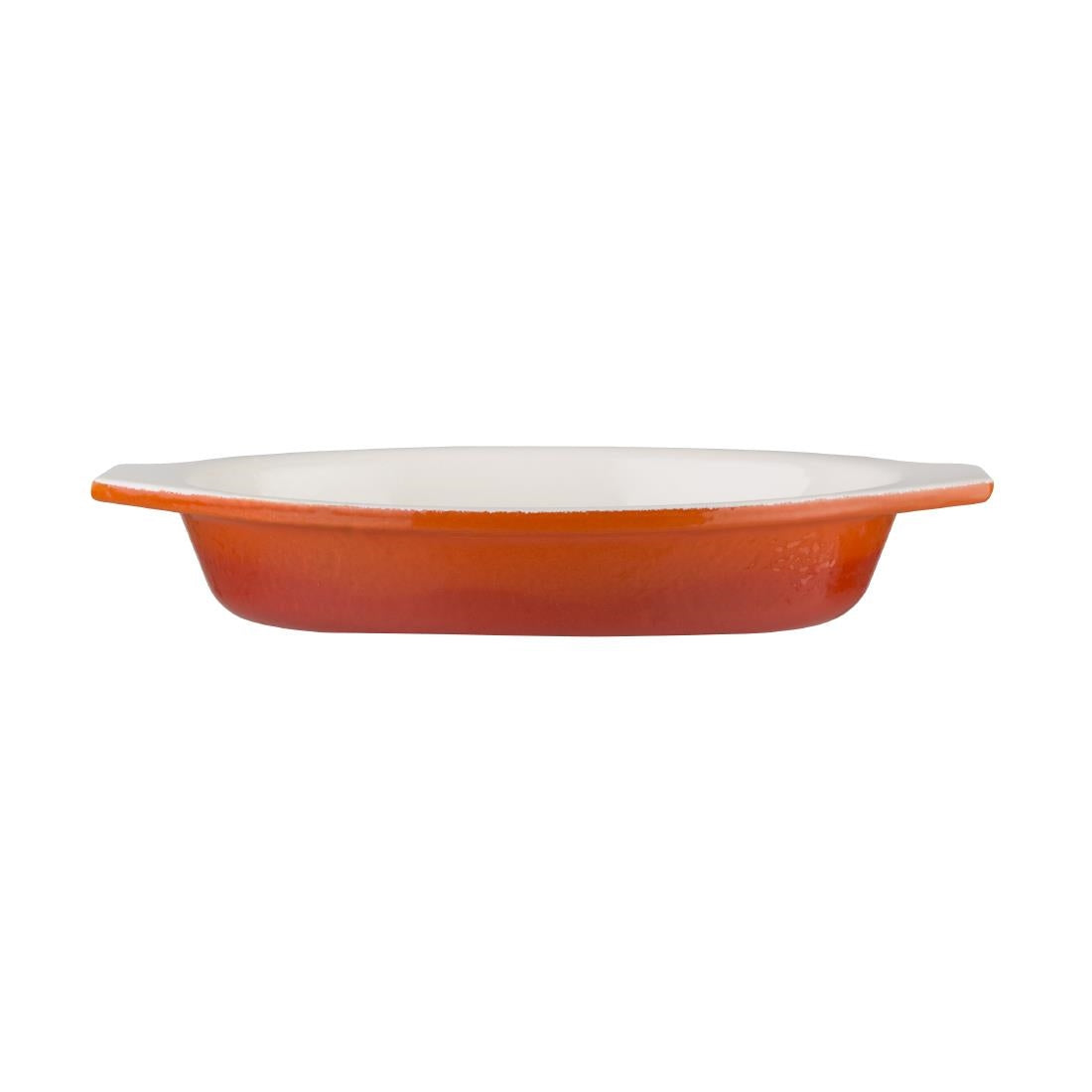 Vogue Oval Cast Iron Gratin Dish Orange 650ml