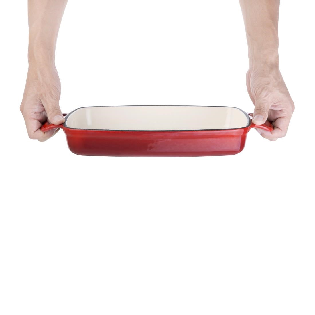 Vogue Cast Iron Casserole Dish Red 1.8Ltr