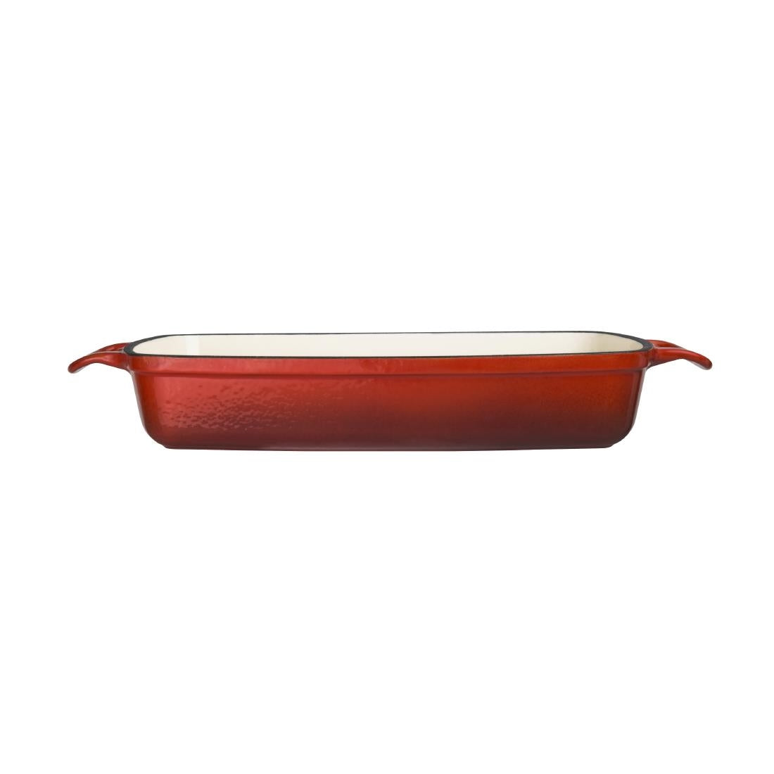 Vogue Rectangular Cast Iron Dish Red 2.8Ltr