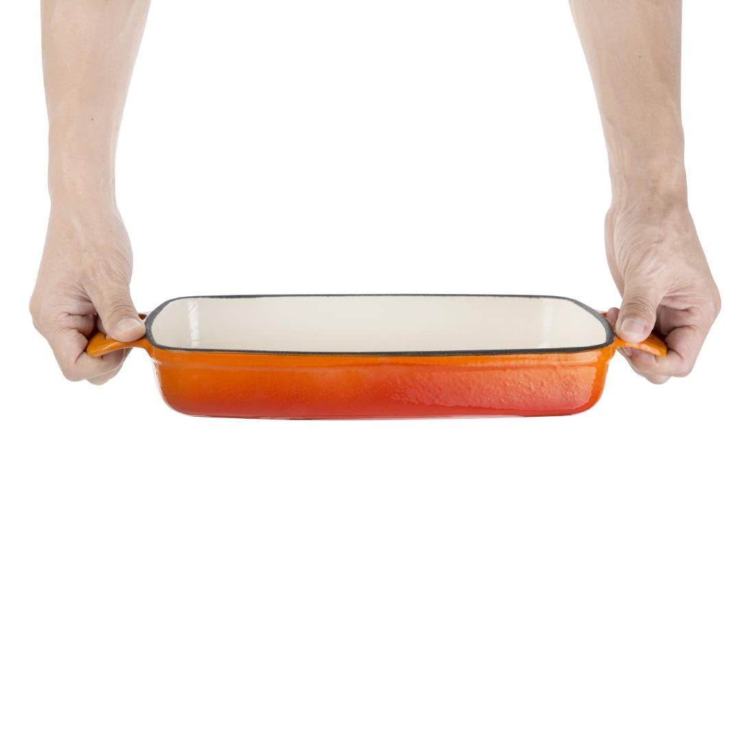 Vogue Cast Iron Casserole Dish Orange 1.8Ltr