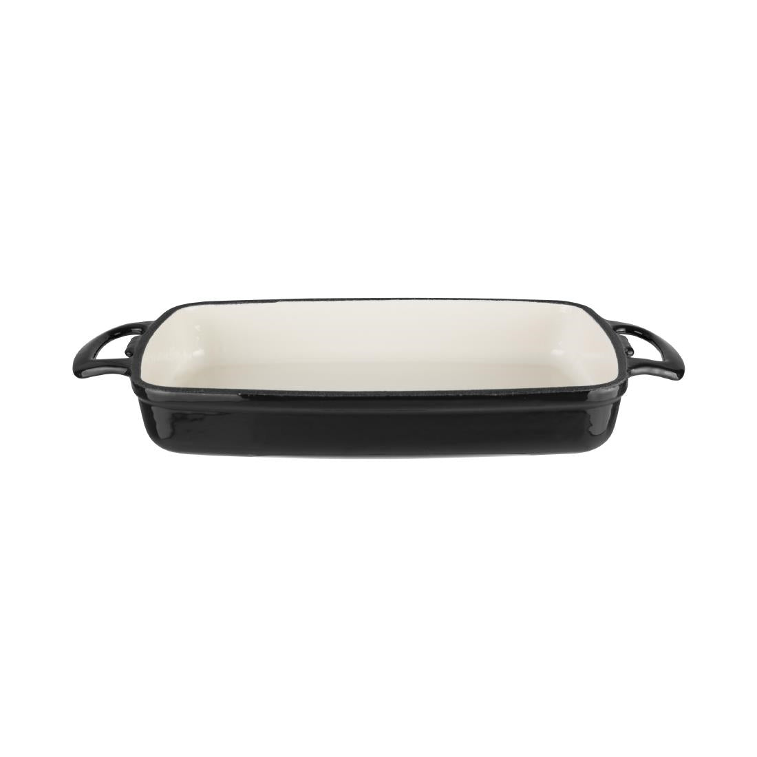 Vogue Rectangular Cast Iron Dish Black 1.8Ltr