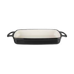 Vogue Rectangular Cast Iron Dish Black 1.8Ltr