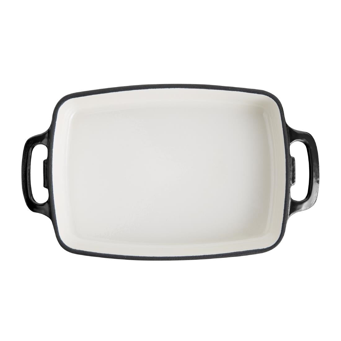 Vogue Rectangular Cast Iron Dish Black 2.8Ltr