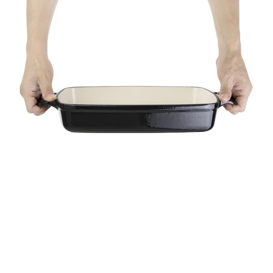 Vogue Rectangular Cast Iron Dish Black 2.8Ltr