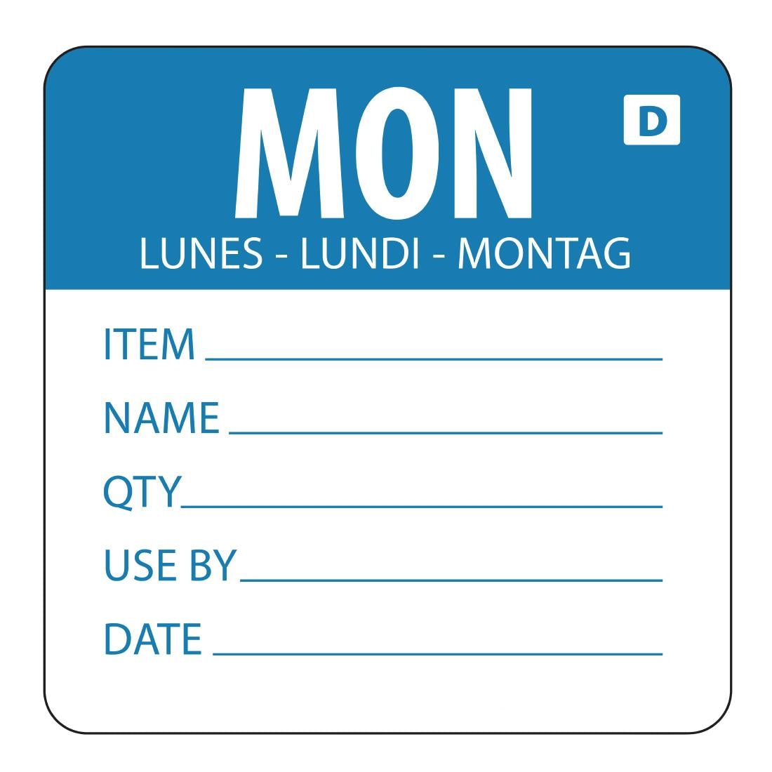 Hygiplas Dissolvable Day of the Week Labels Monday (250 Pack)