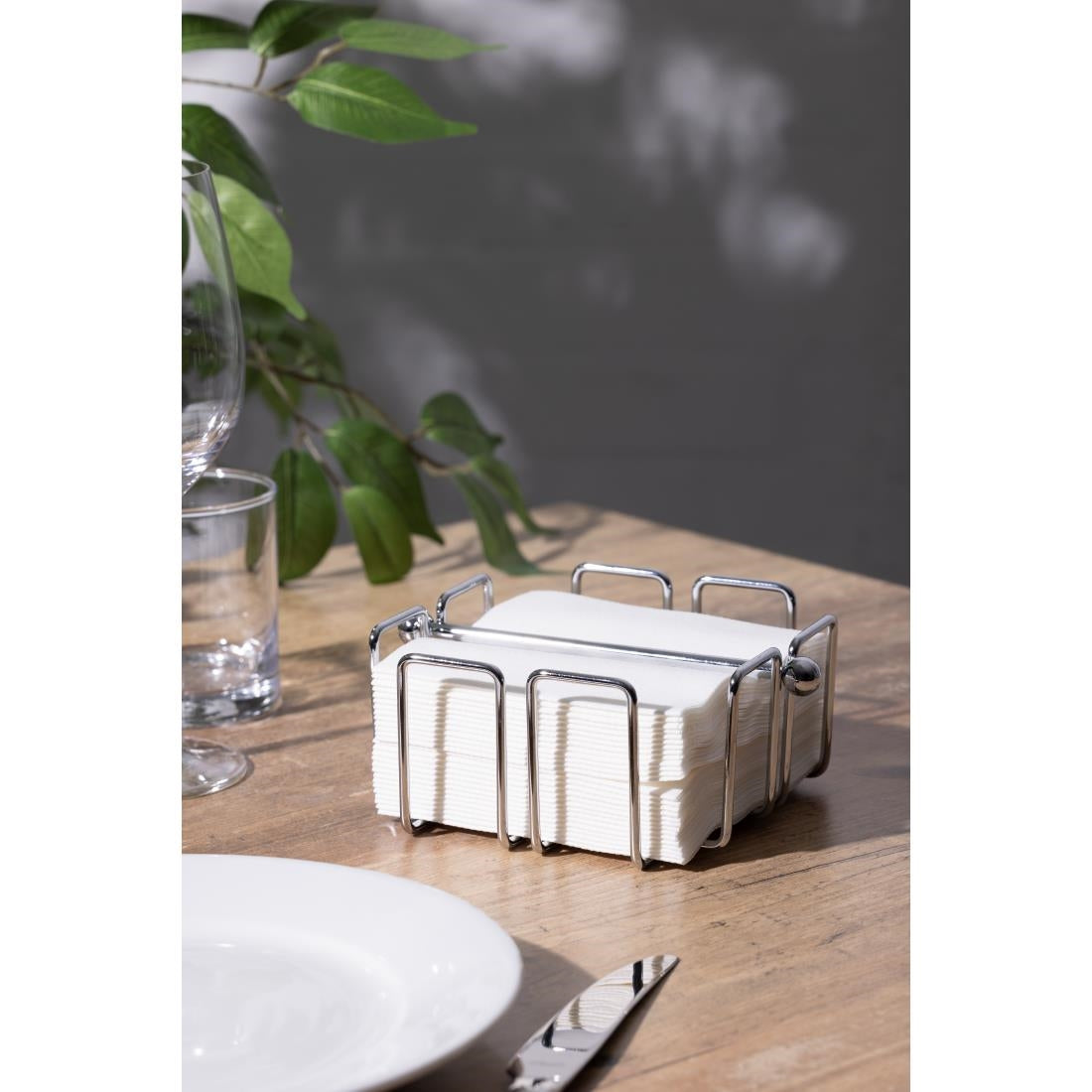 Olympia Cocktail Napkin Holder with Weight 140 x 140mm