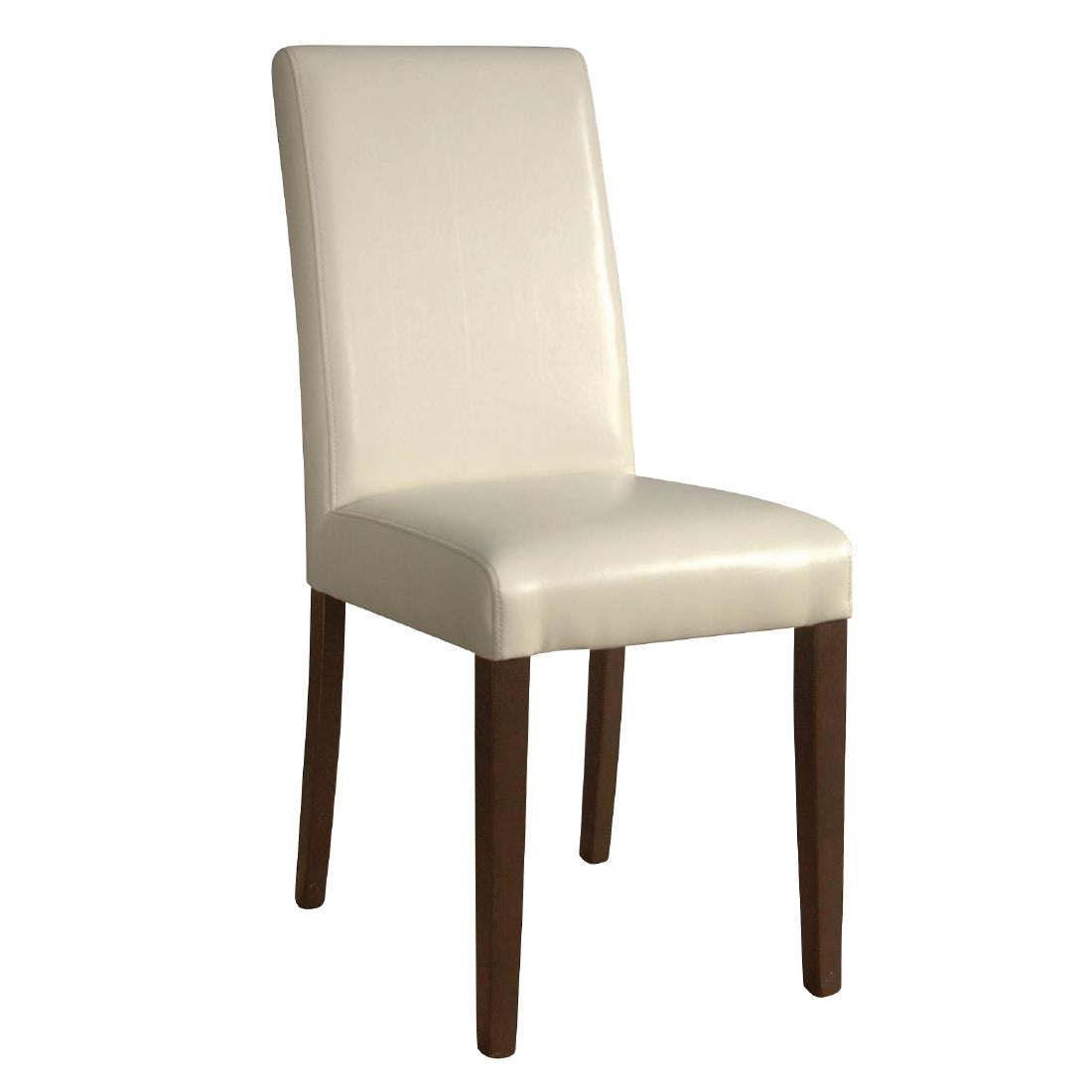 Bolero Faux Leather Dining Chairs Cream (2 Pack)