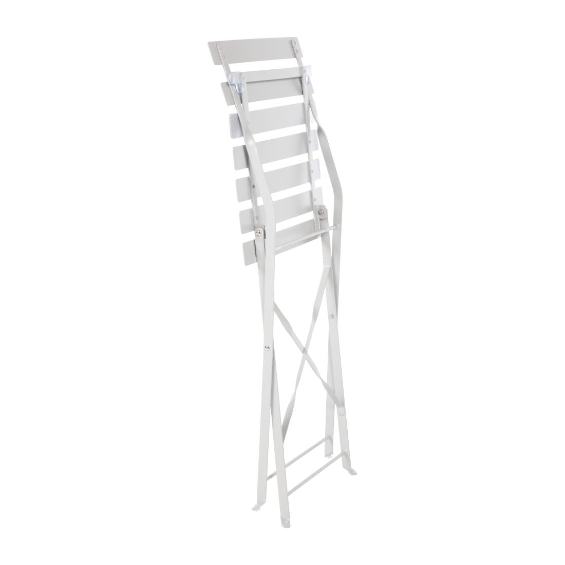 Bolero Perth Grey Pavement Style Steel Folding Chairs (2 Pack)