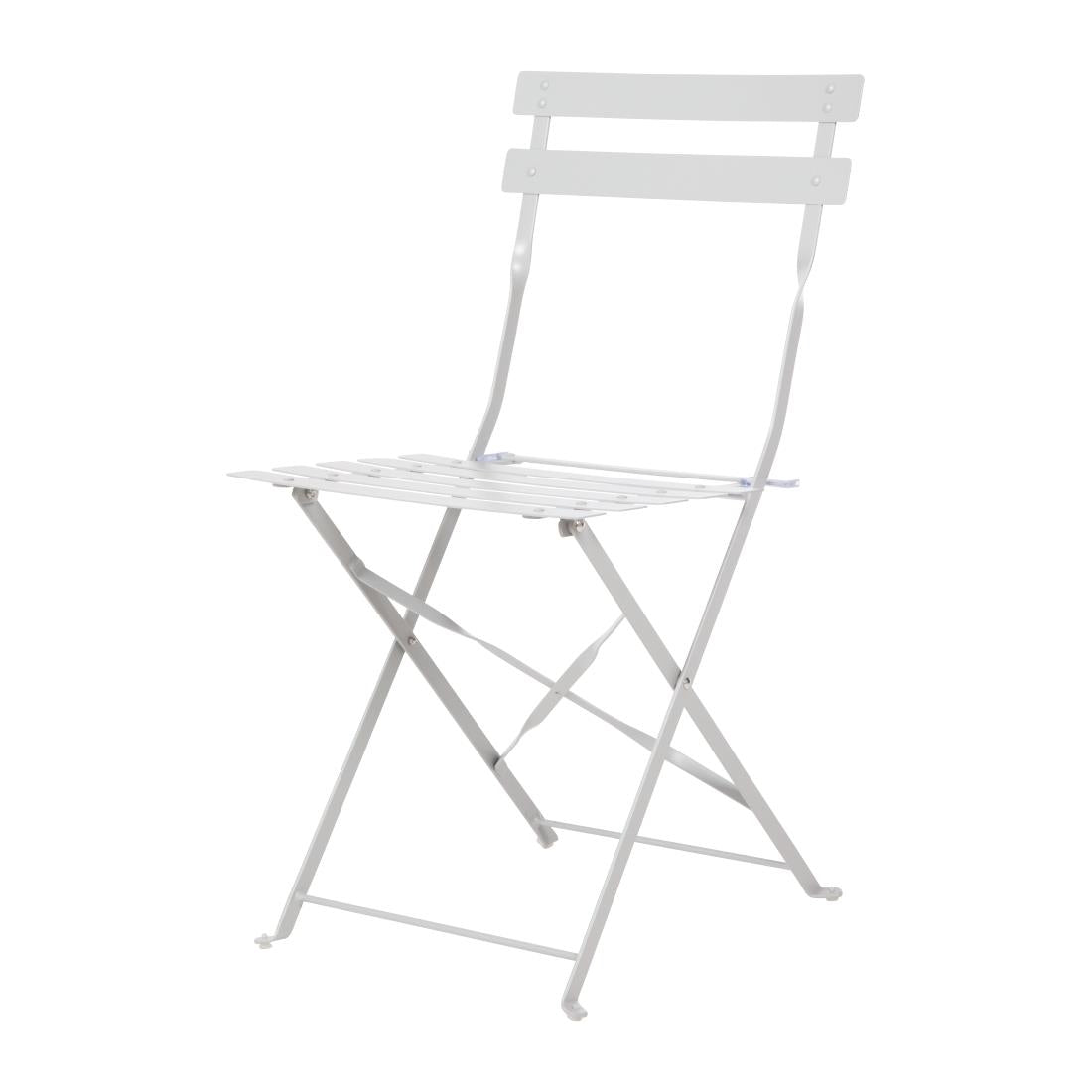Bolero Perth Grey Pavement Style Steel Folding Chairs (2 Pack)