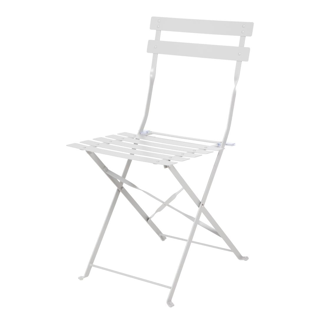 Bolero Perth Grey Pavement Style Steel Folding Chairs (2 Pack)