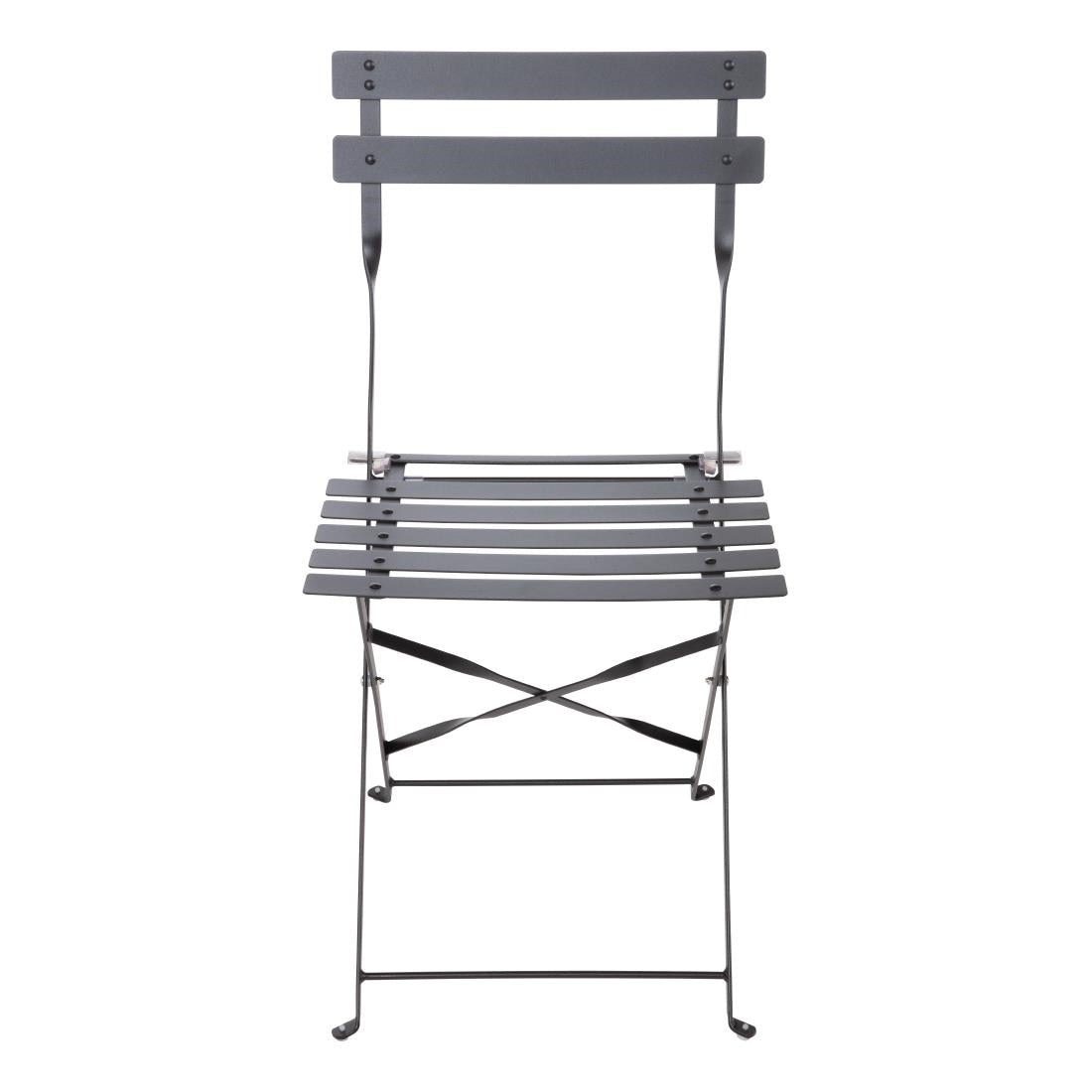 Bolero Perth Black Pavement Style Steel Folding Chairs (2 Pack)