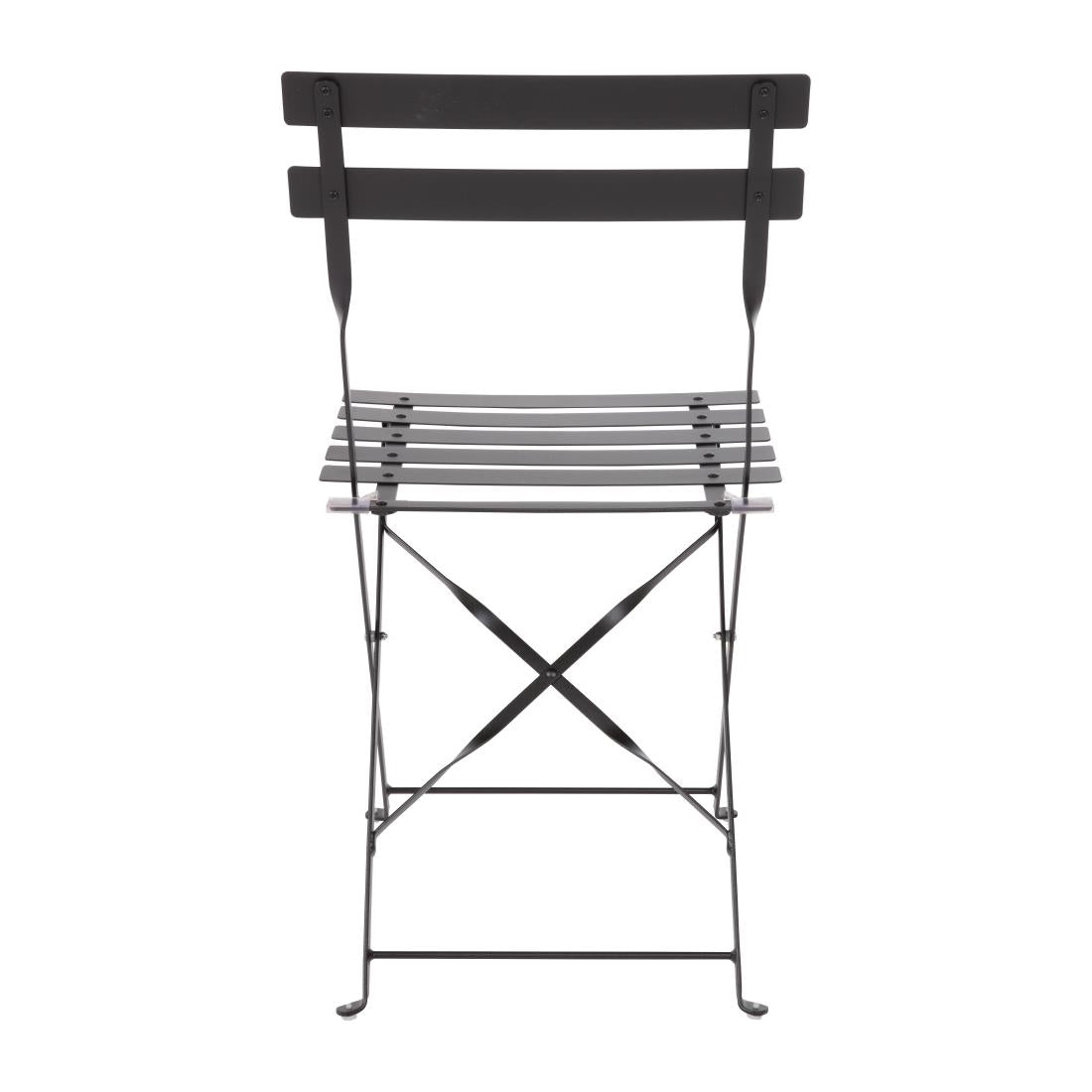 Bolero Perth Black Pavement Style Steel Folding Chairs (2 Pack)