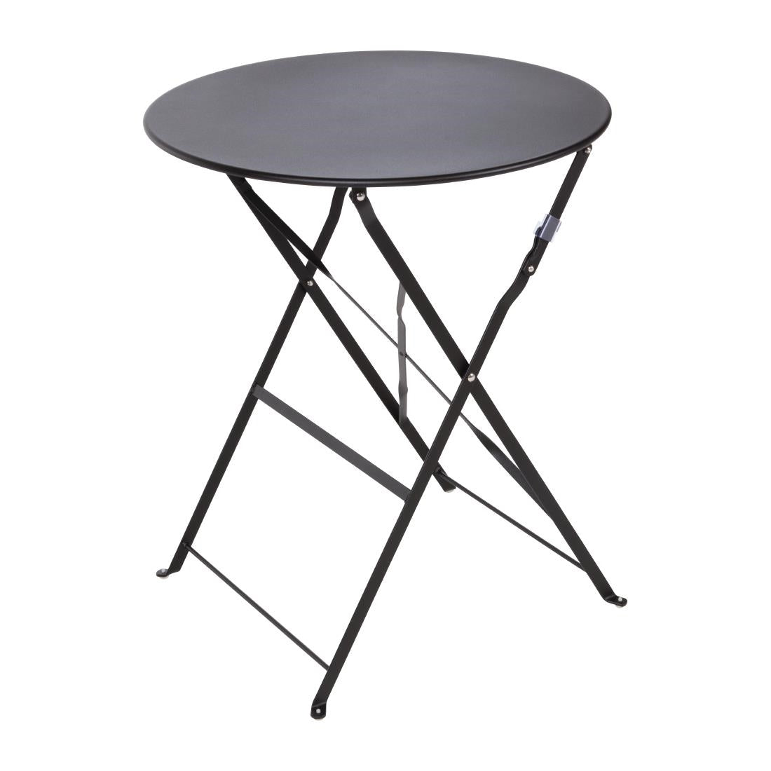 Bolero Perth Black Pavement Style Steel Table Round 600mm