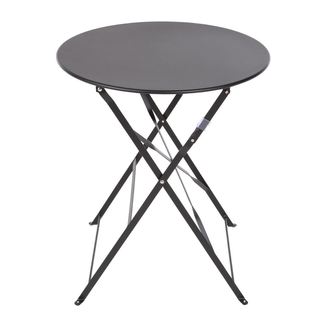 Bolero Perth Black Pavement Style Steel Table Round 600mm
