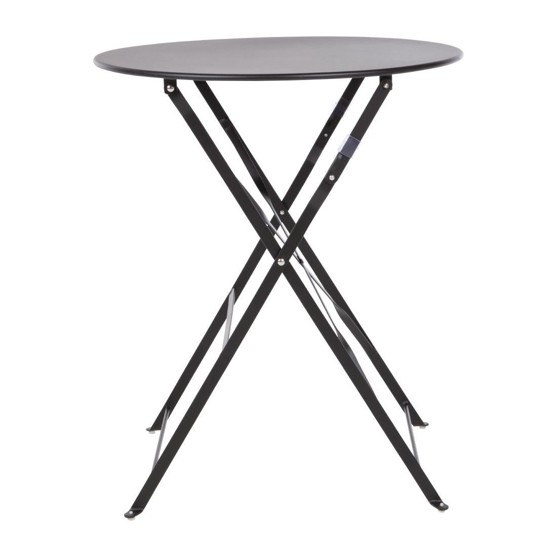 Bolero Perth Black Pavement Style Steel Table Round 600mm