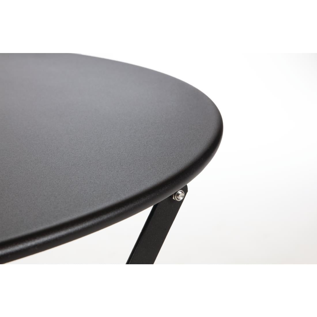 Bolero Perth Black Pavement Style Steel Table Round 600mm