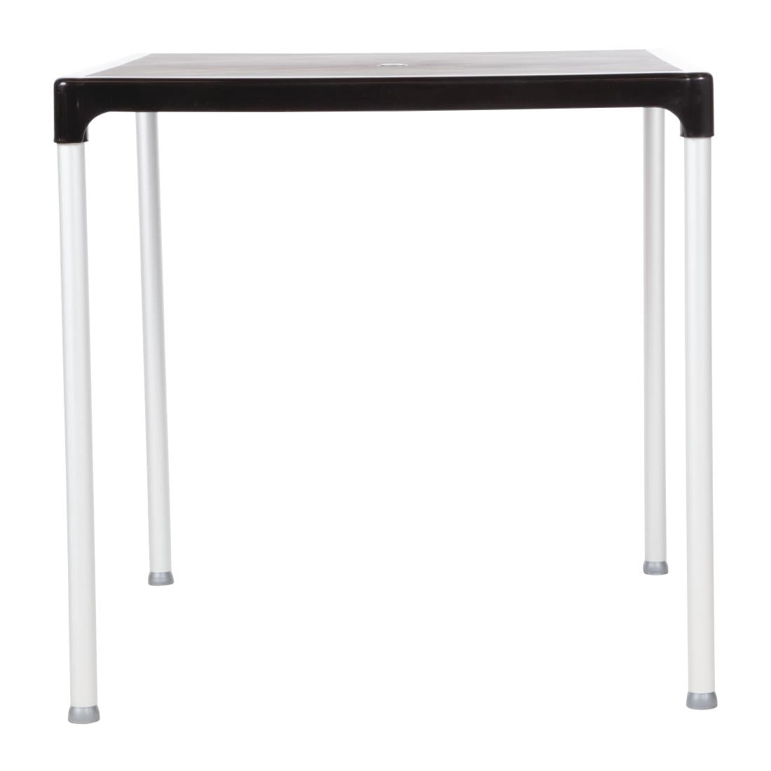Black Square Table with Aluminium Legs 750mm