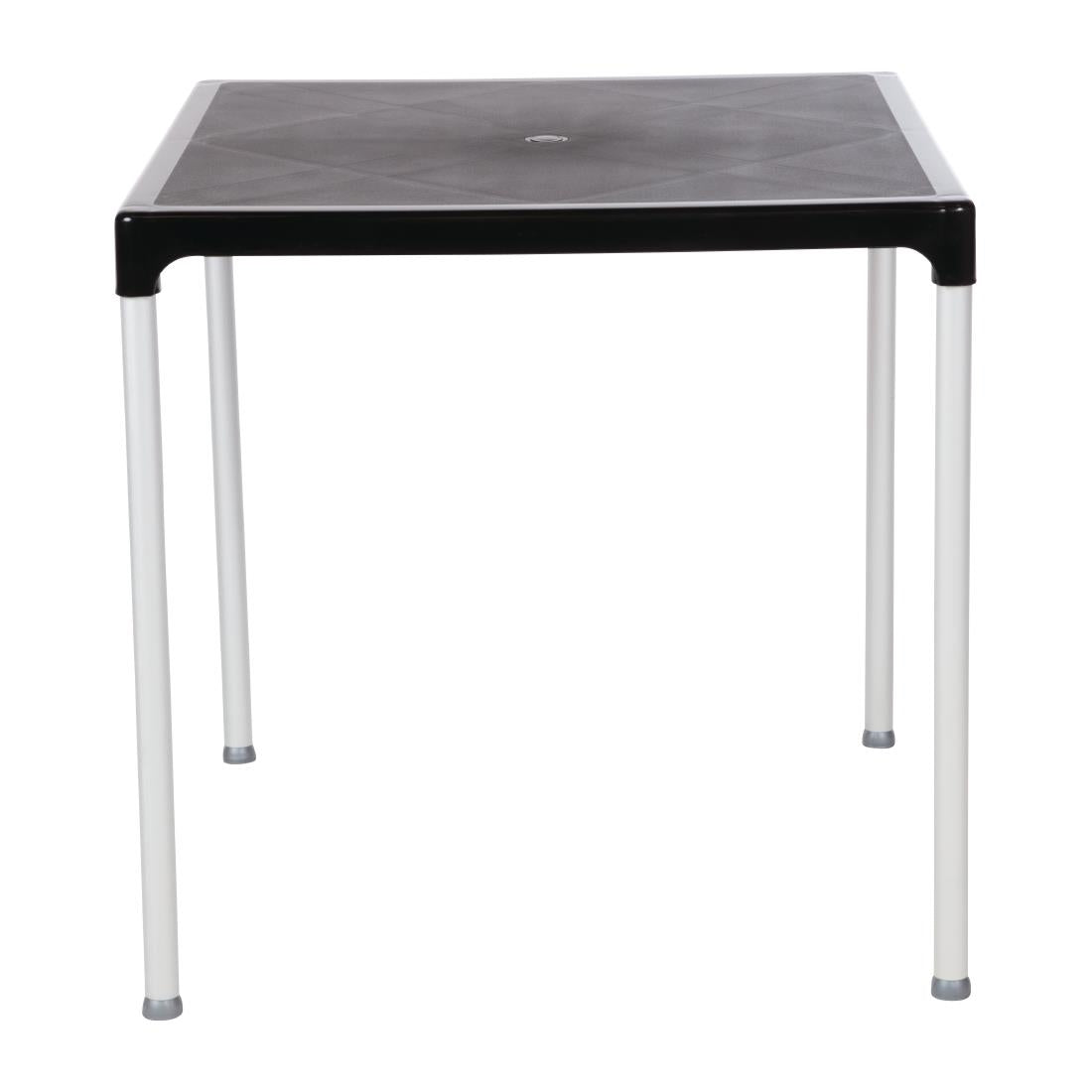Black Square Table with Aluminium Legs 750mm
