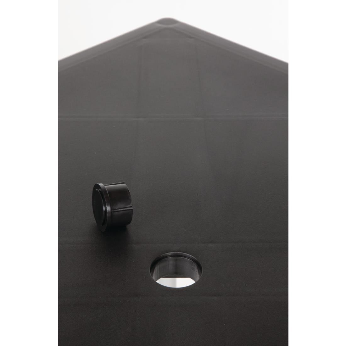 Black Square Table with Aluminium Legs 750mm