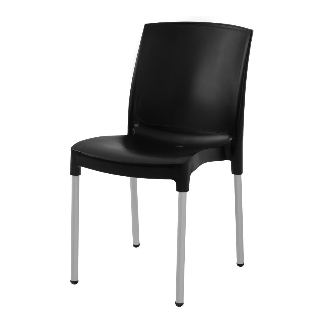 Stacking Bistro Side Chairs Black (4 Pack)