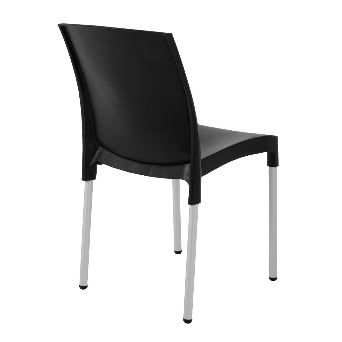 Stacking Bistro Side Chairs Black (4 Pack)