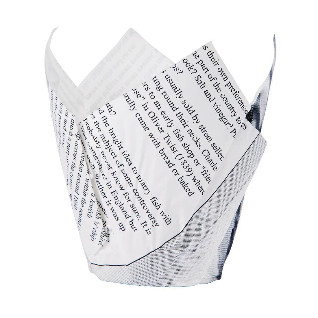 Grease-Resistant Paper Chip Crowns Newspaper Print (1100 Pack)
