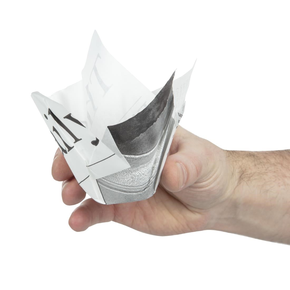 Grease-Resistant Paper Chip Crowns Newspaper Print (1100 Pack)