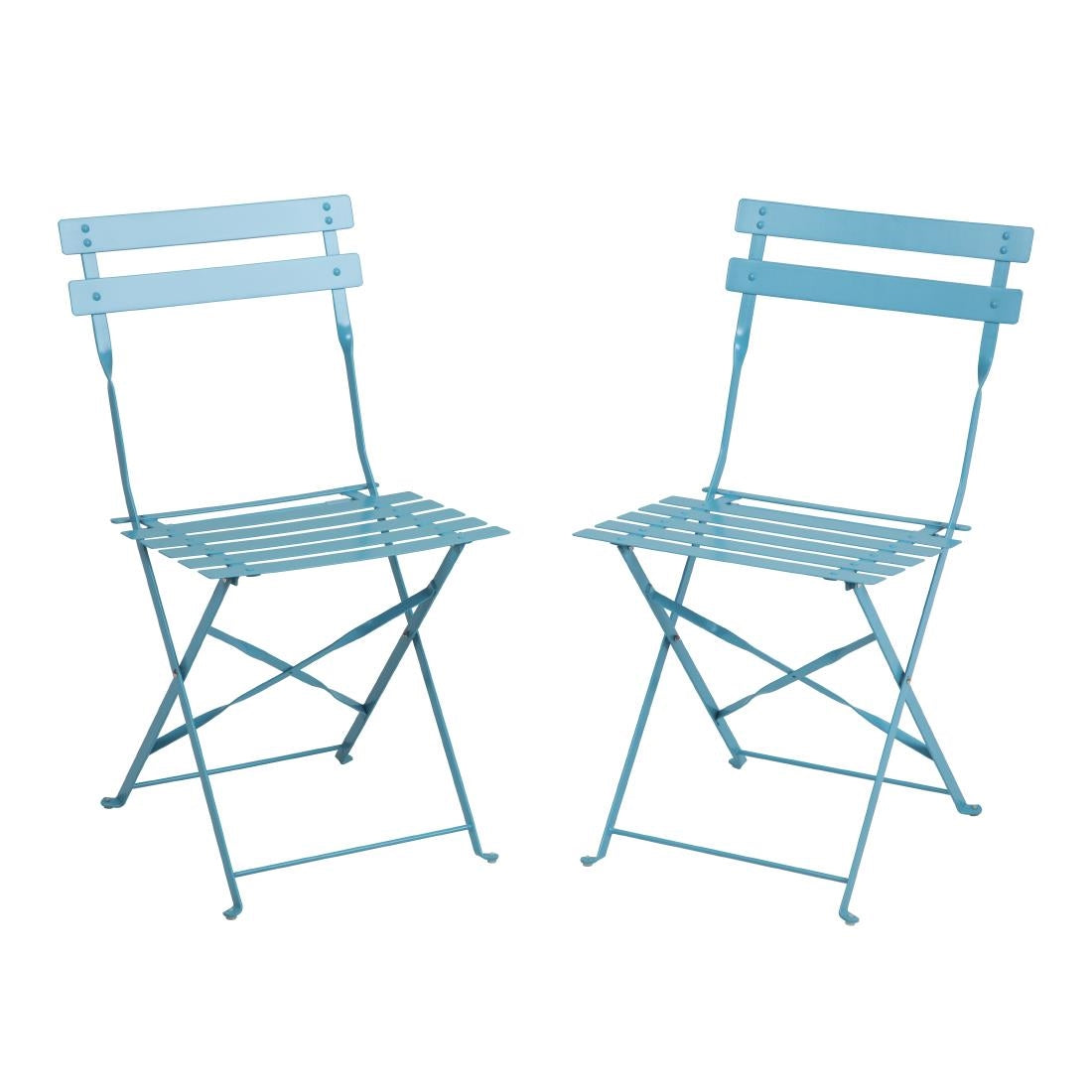 Bolero Perth Blue Pavement Style Steel Folding Chairs (2 Pack)
