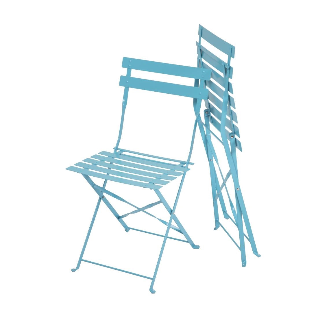 Bolero Perth Blue Pavement Style Steel Folding Chairs (2 Pack)