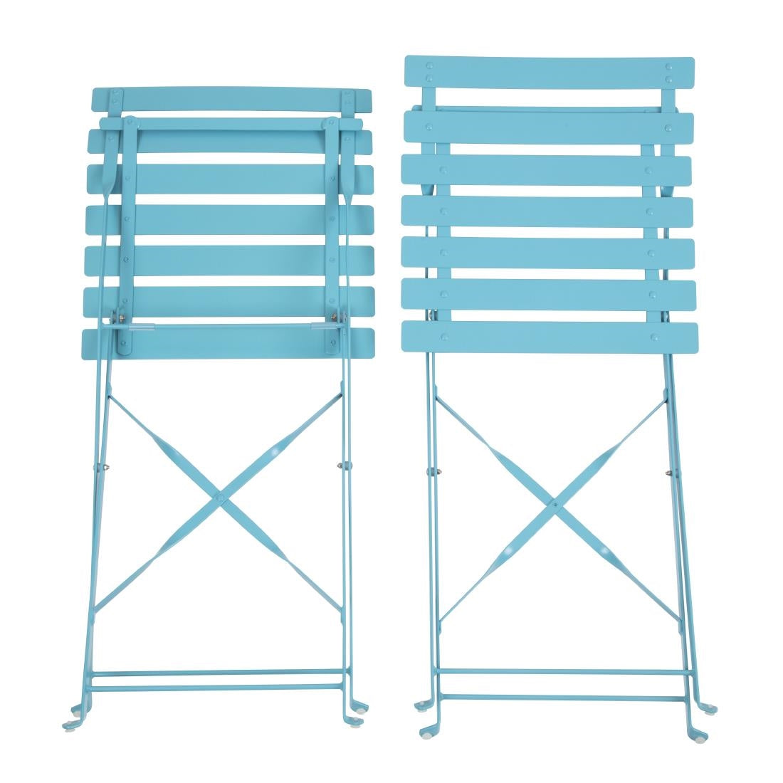 Bolero Perth Blue Pavement Style Steel Folding Chairs (2 Pack)