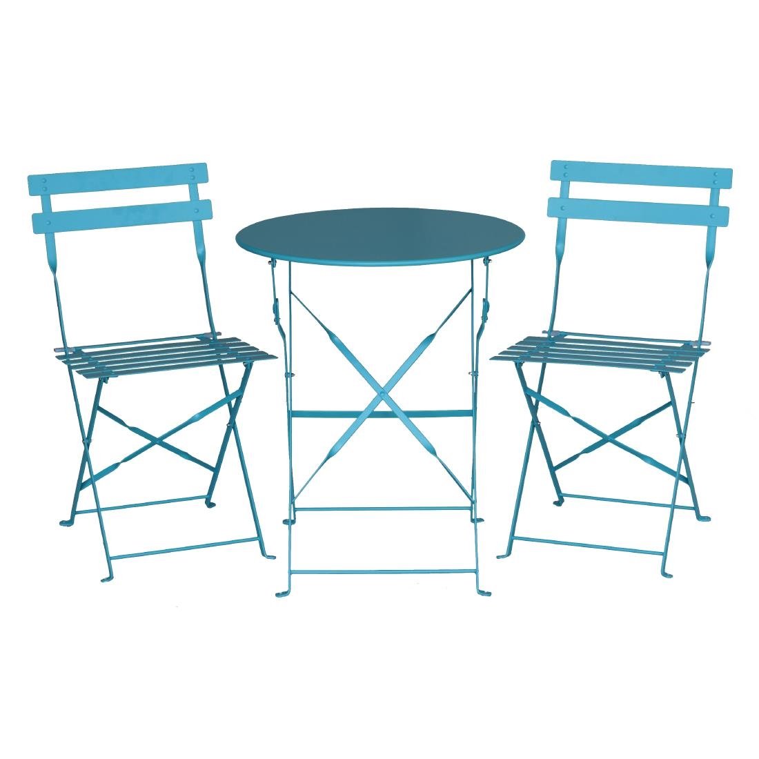 Bolero Perth Blue Pavement Style Steel Folding Chairs (2 Pack)