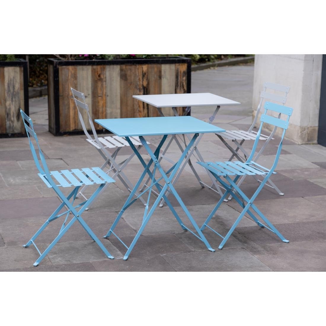 Bolero Perth Grey Pavement Style Steel Folding Chairs (2 Pack)